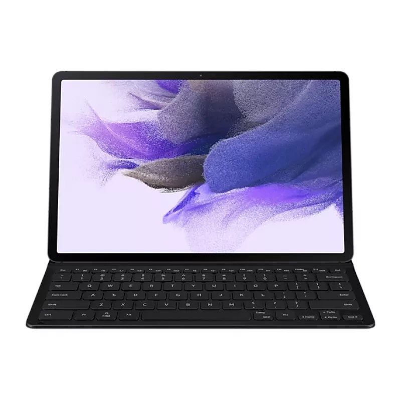Planšetinio kompiuterio klaviatūra Samsung EF-DT730BBGGDE – Pogo Pin QWERTZ, juoda, skirta Galaxy Tab S7+/S7 FE, 196,7×13,4×286,3 mm