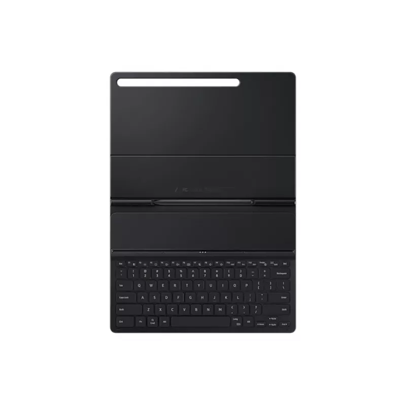 Planšetinio kompiuterio klaviatūra Samsung EF-DT730BBGGDE – Pogo Pin QWERTZ, juoda, skirta Galaxy Tab S7+/S7 FE, 196,7×13,4×286,3 mm