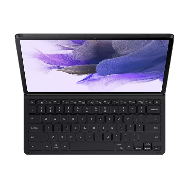 Planšetinio kompiuterio klaviatūra Samsung EF-DT730BBGGDE – Pogo Pin QWERTZ, juoda, skirta Galaxy Tab S7+/S7 FE, 196,7×13,4×286,3 mm