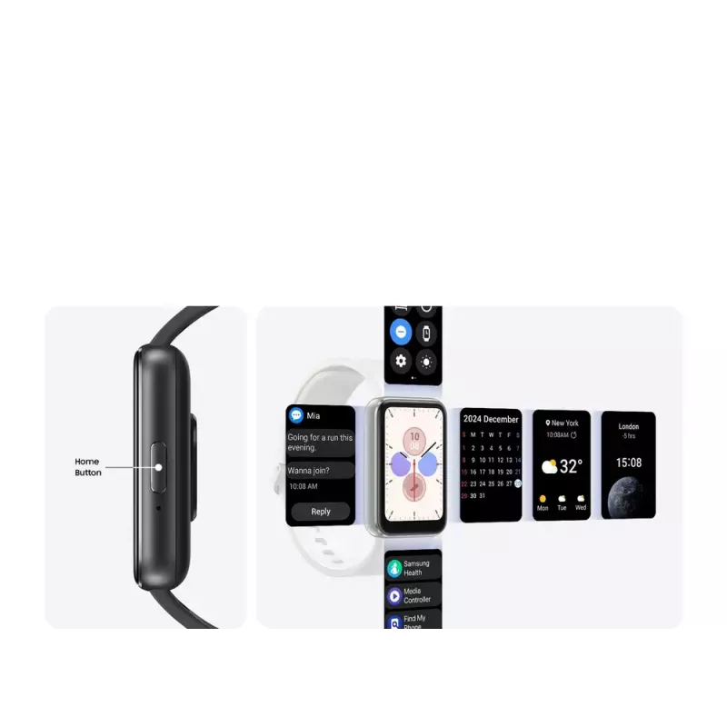 Samsung Galaxy Fit3 4,06 cm (1,6 colio) AMOLED 40 mm Skaitmeninis 256 x 402 pikseliai Liečiamas ekranas Pilka