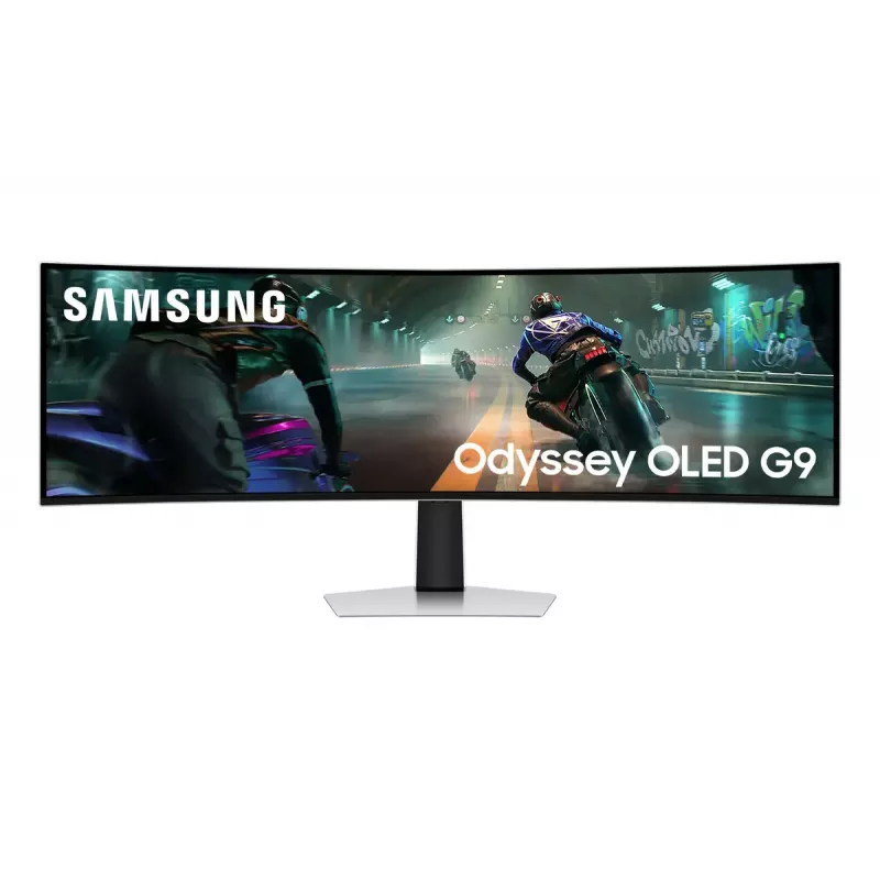 Samsung G91SD kompiuterio monitorius 124,5 cm (49 col.) 5120 x 1440 Dual QHD OLED sidabrinis