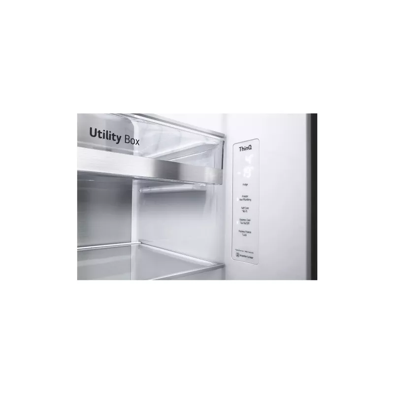Šaldytuvas LG GSXE90MBDD šalia šaldiklio, laisvai pastatomas, 628 L, nerūdijantis plienas