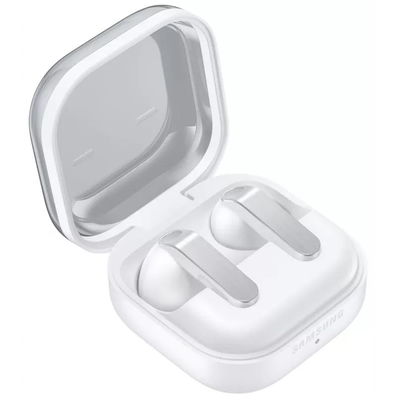 Samsung Galaxy Buds4 belaidės ausinės į ausį, skambučiams/muzikai, Bluetooth, baltos