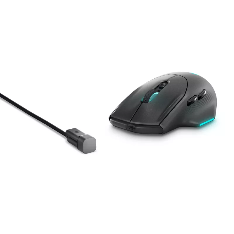 Alienware AW620M pelė žaidimams, dešinei rankai, belaidė RF + USB Type-C, optinė, 26000 DPI