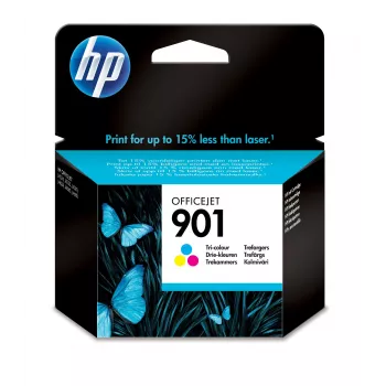 Originalus HP 901 trijų spalvų kasetė, standartinė talpa, cian, magenta, geltona, dažais pagrįstas rašalas, 9 ml, 1 vnt., 360 puslapių
