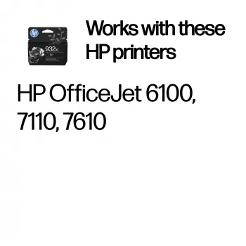 HP 932XL didelės talpos juoda originali kasečių kasetė, juoda, 1 vnt., 1000 puslapių