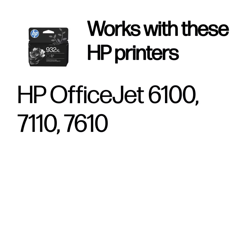HP 932XL didelės talpos juoda originali kasečių kasetė, juoda, 1 vnt., 1000 puslapių