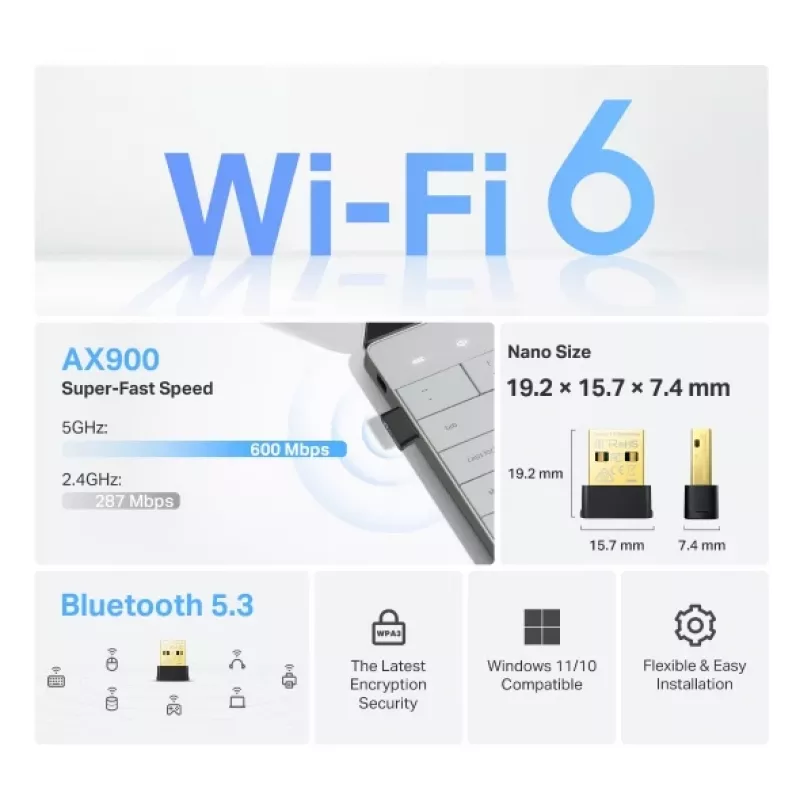 TP-Link Archer TX10UB Nano belaidis adapteris 600 Mbit/s