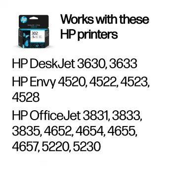 HP 302 Tri-color Original rašalo kasetė, žydra, purpurinė, geltona, 1 vnt., 150 puslapių