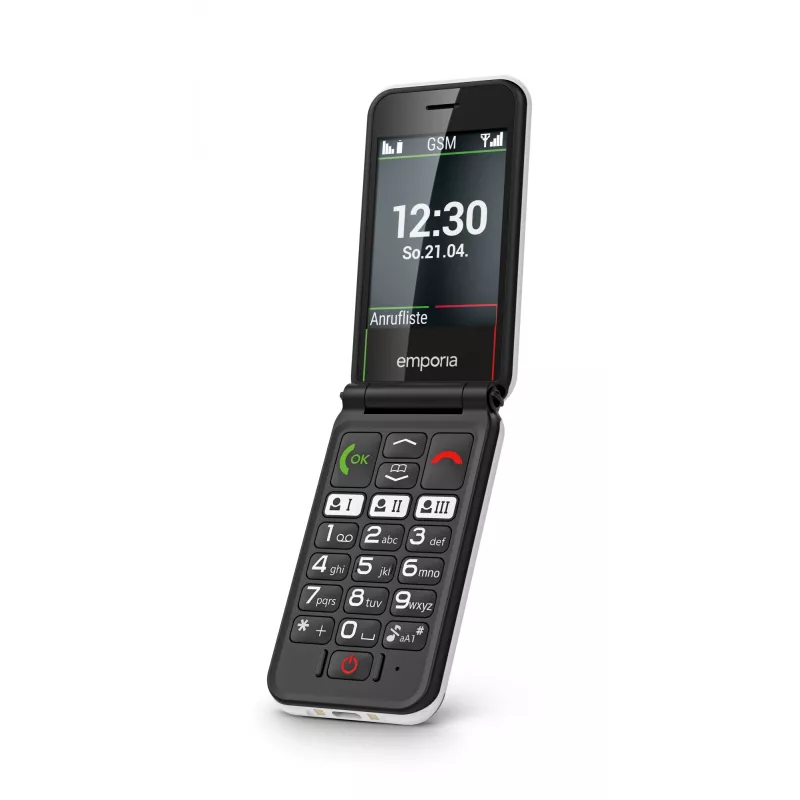 Emporia SIMPLICITYglam 7,11 cm (2,8 colio) 106 g Baltas sulankstomas telefonas senjorams