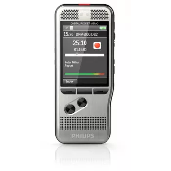 Philips DPM6000 diktofonas su atminties kortele, juodas, sidabrinis