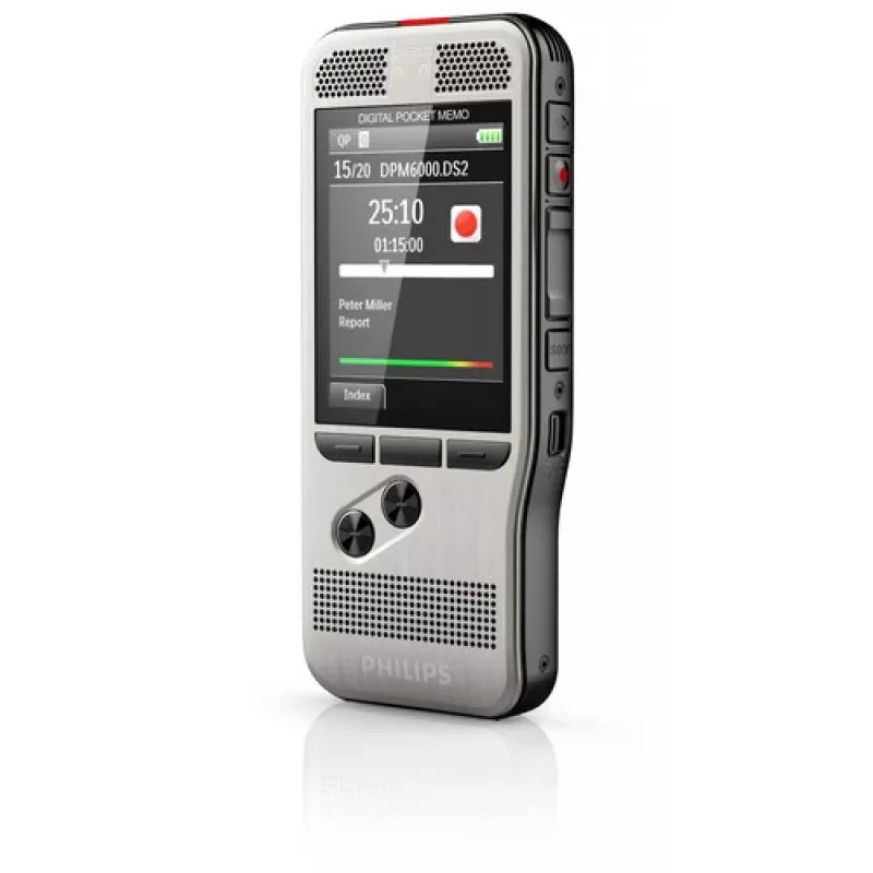 Philips DPM6000 diktofonas su atminties kortele, juodas, sidabrinis