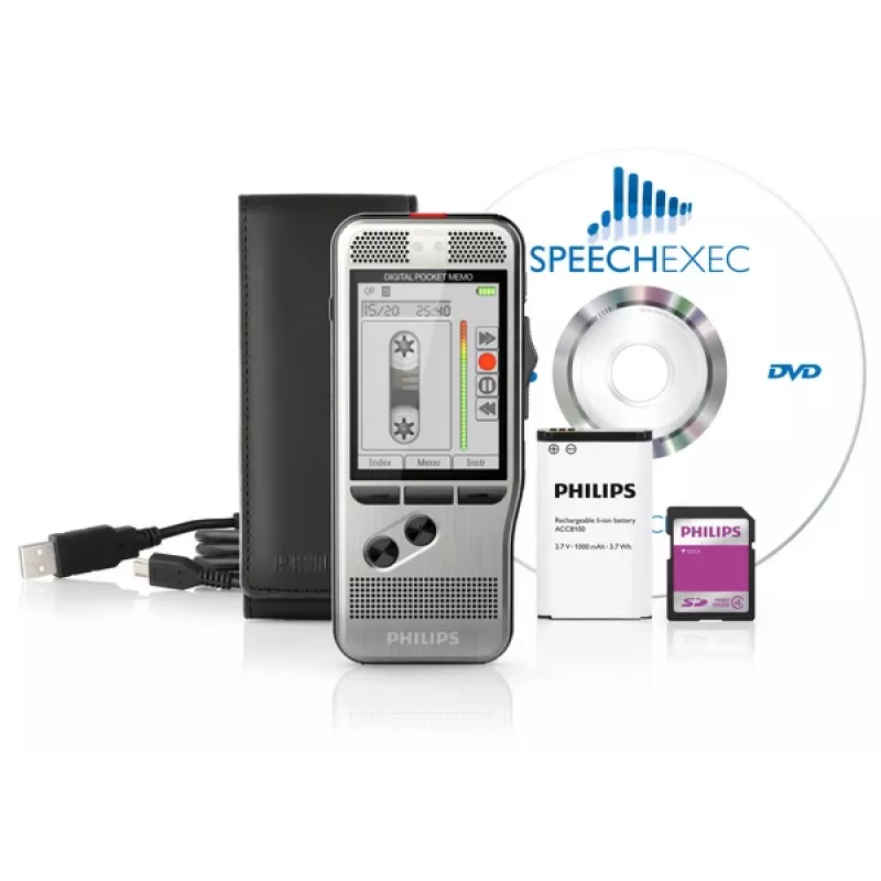 Philips DPM 7200 diktofonas su „Flash“ kortele, nerūdijančio plieno korpusas
