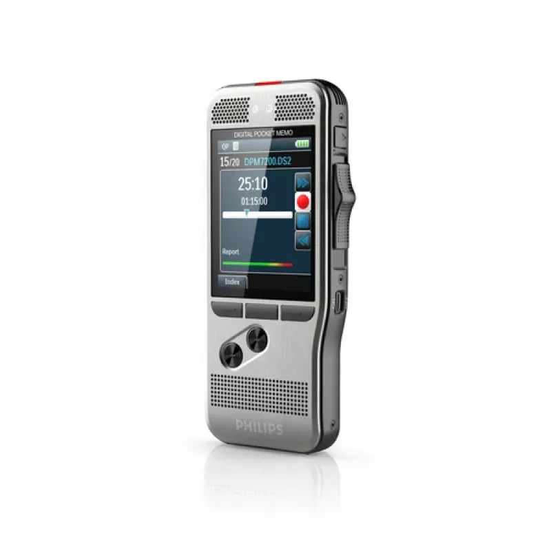 Philips DPM 7200 diktofonas su „Flash“ kortele, nerūdijančio plieno korpusas