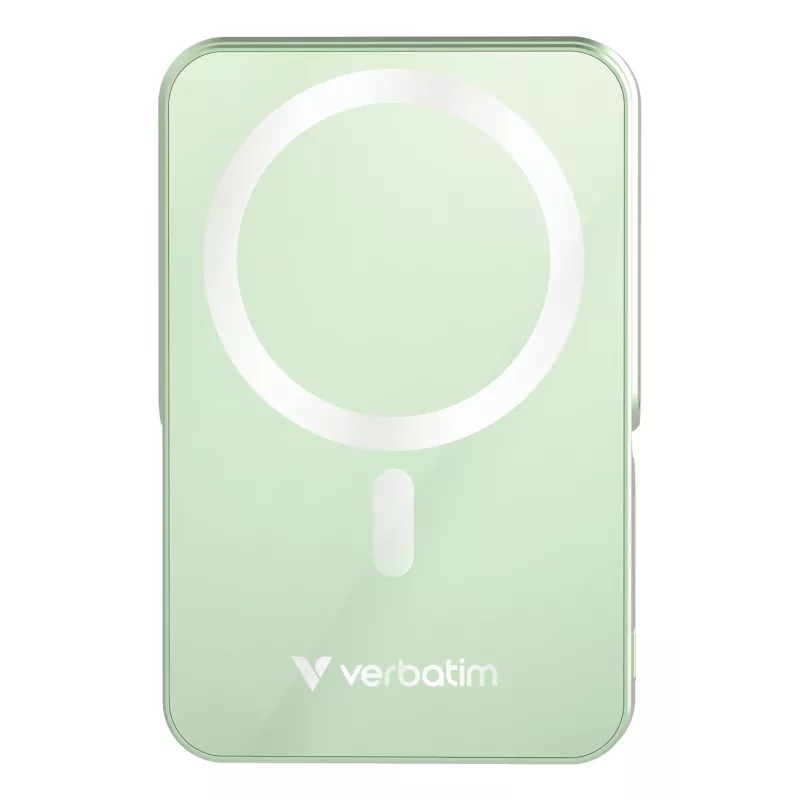 Verbatim Charge 'n' Go belaidė magnetinė power bank su stovu - 10000 mAh žalia