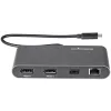 StarTech.com dviejų monitorių Thunderbolt mini dokas, 4K 60Hz DisplayPort, belaidis centras Windows ir Mac, Gigabit Ethernet, 1x USB-A (USB 5Gbps), 28 cm laidas