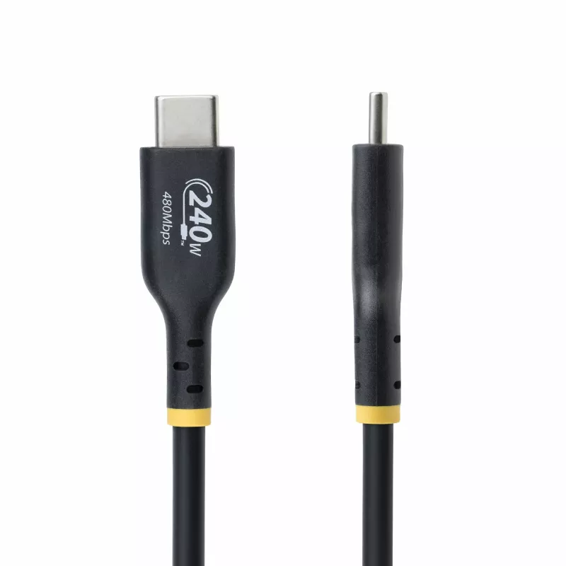 StarTech.com 3 m USB-C įkrovimo laidas, USB-IF sertifikuotas USB C kabelis, 240 W PD EPR, USB 2.0 Type-C nešiojamojo kompiuterio įkroviklio laidas, USB-C duomenų perdavimo kabelis, TPE apvalkalas, M/M
