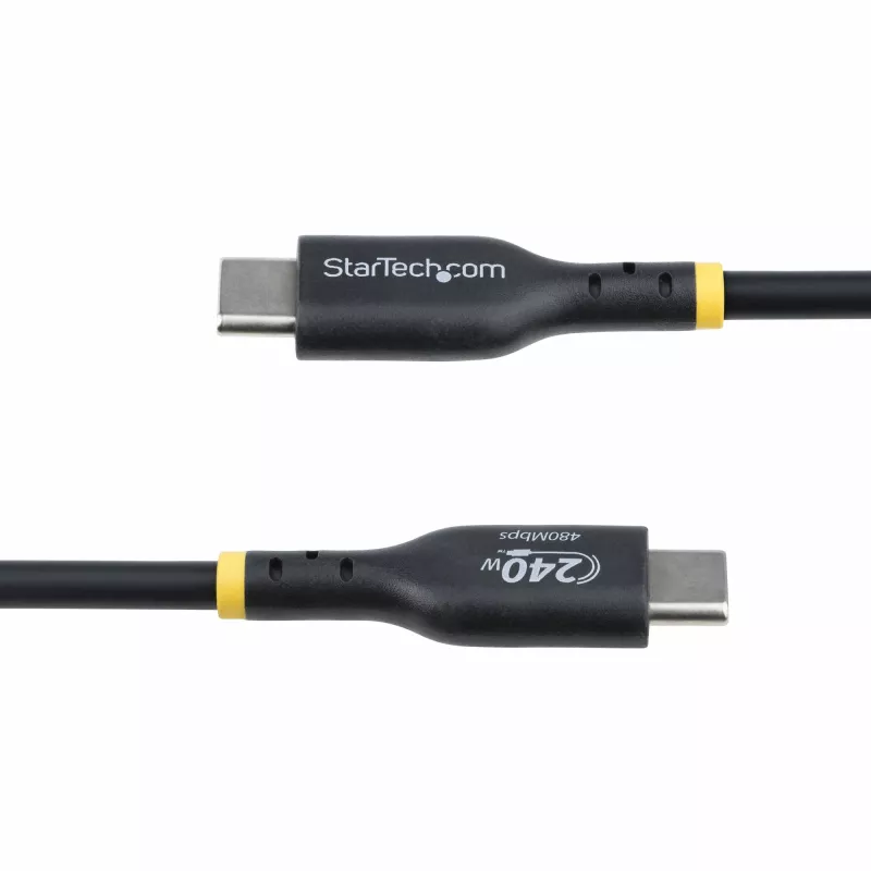 StarTech.com 3 m USB-C įkrovimo laidas, USB-IF sertifikuotas USB C kabelis, 240 W PD EPR, USB 2.0 Type-C nešiojamojo kompiuterio įkroviklio laidas, USB-C duomenų perdavimo kabelis, TPE apvalkalas, M/M