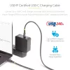 StarTech.com 3 m USB-C įkrovimo laidas, USB-IF sertifikuotas USB C kabelis, 240 W PD EPR, USB 2.0 Type-C nešiojamojo kompiuterio įkroviklio laidas, USB-C duomenų perdavimo kabelis, TPE apvalkalas, M/M
