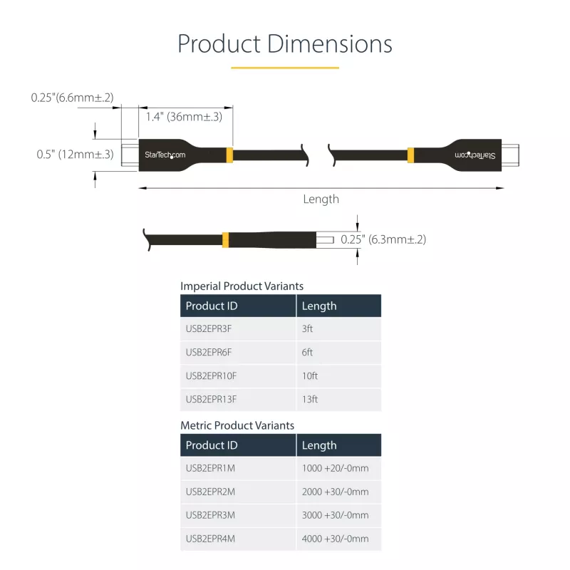 StarTech.com 3 m USB-C įkrovimo laidas, USB-IF sertifikuotas USB C kabelis, 240 W PD EPR, USB 2.0 Type-C nešiojamojo kompiuterio įkroviklio laidas, USB-C duomenų perdavimo kabelis, TPE apvalkalas, M/M