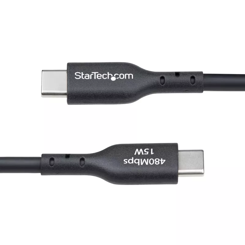 StarTech.com USB-A į USB-C įkrovimo laidas, 3 m, 3A, USB 2.0, TPE apvalkalas, juodas