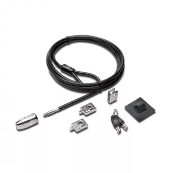 Kensington Desktop & Peripherals Locking Kit 2.0, 2,44 m, raktinis, anglinis plienas, juoda, sidabrinė
