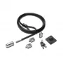 Kensington Desktop & Peripherals Locking Kit 2.0, 2,44 m, raktinis, anglinis plienas, juoda, sidabrinė