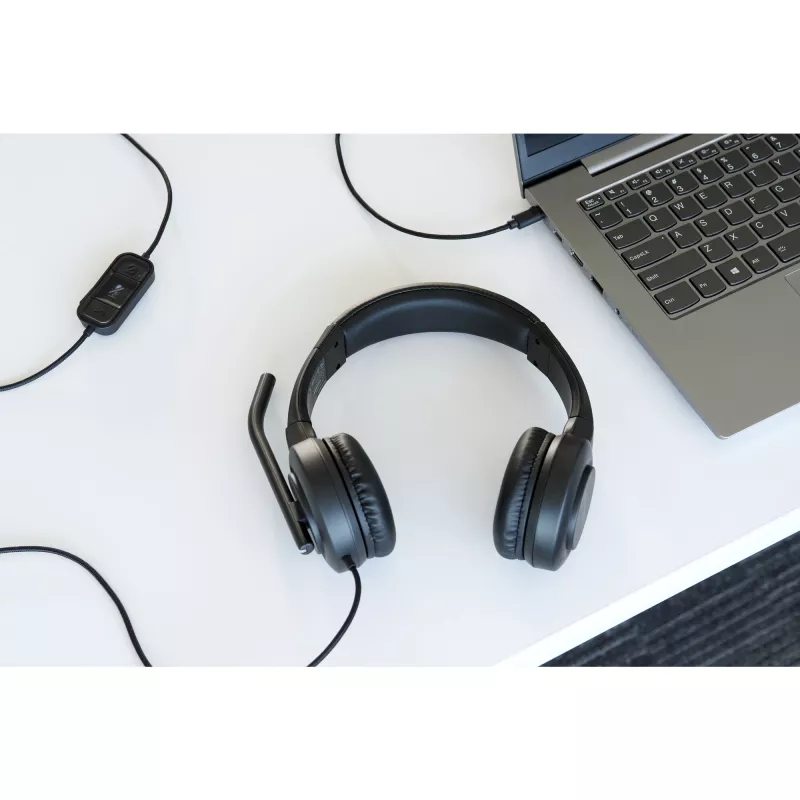 Kensington H1000 USB-C ausinės ant galvos, laidinės, skambučiams/muzikai, 20–20000 Hz, 190 g, juodos