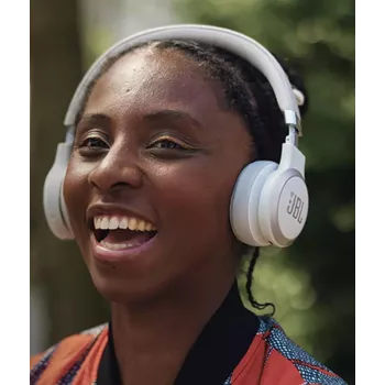 JBL Live 670NC belaidės ausinės ant galvos, skambučiams ir muzikai, Bluetooth, balta
