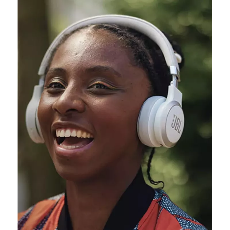JBL Live 670NC belaidės ausinės ant galvos, skambučiams ir muzikai, Bluetooth, balta