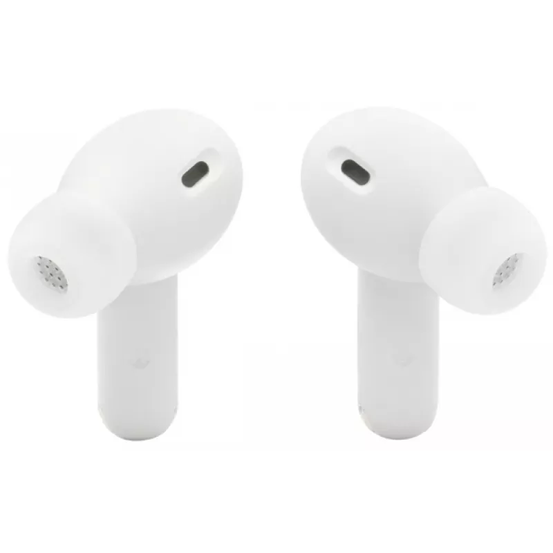 JBL Wave Beam 2 belaidžiai ausinukai į ausis, skambučiams ir muzikai, Bluetooth, balti