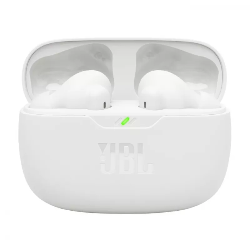JBL Wave Beam 2 belaidžiai ausinukai į ausis, skambučiams ir muzikai, Bluetooth, balti