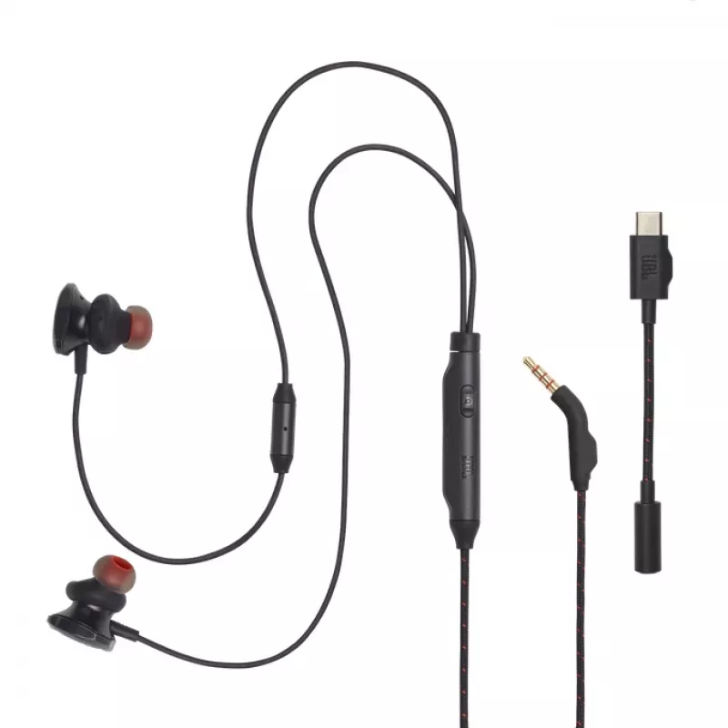 JBL JBLQTUM50CBLK ausinės/headset laidinės žaidimams juodos