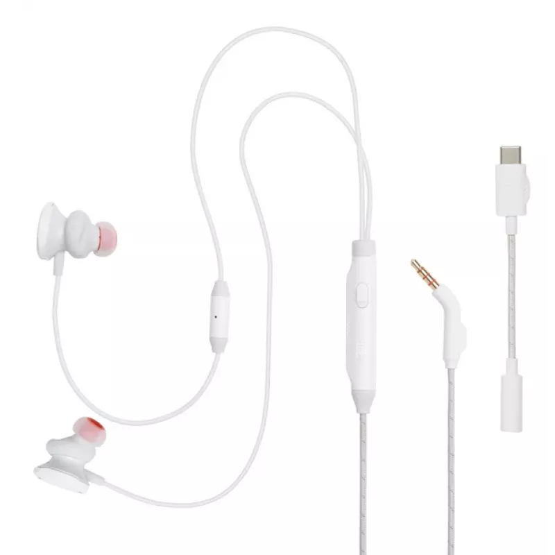 JBL Quantum 50C ausinės laidinės į ausis žaidimams baltos