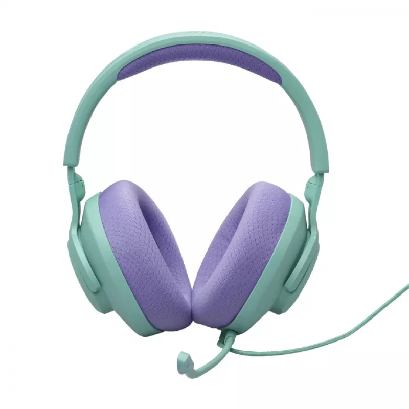 Ausinės JBL Quantum 100M2 – laidinės žaidimų ausinės su mikrofonu (Cyan)