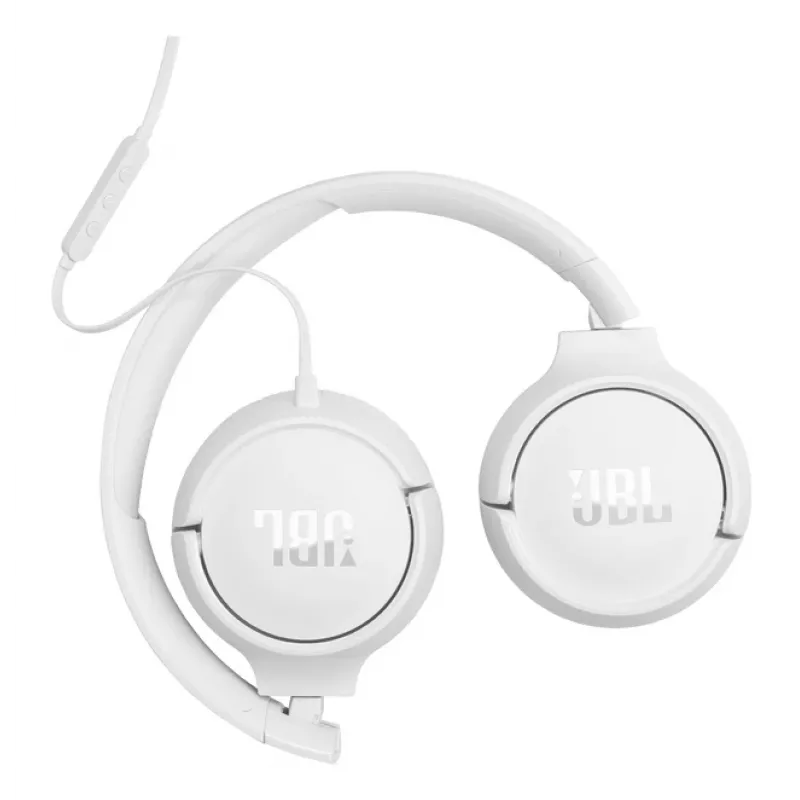 JBL Tune 520C USB-C laidinės ausinės, 32 mm tvarkyklės, JBL Pure Bass garsas, Hi-Res Audio, balta