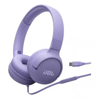 JBL Tune 520C USB-C ausinės, laidinės, ant ausų, skambučiams ir muzikai, alyvinė