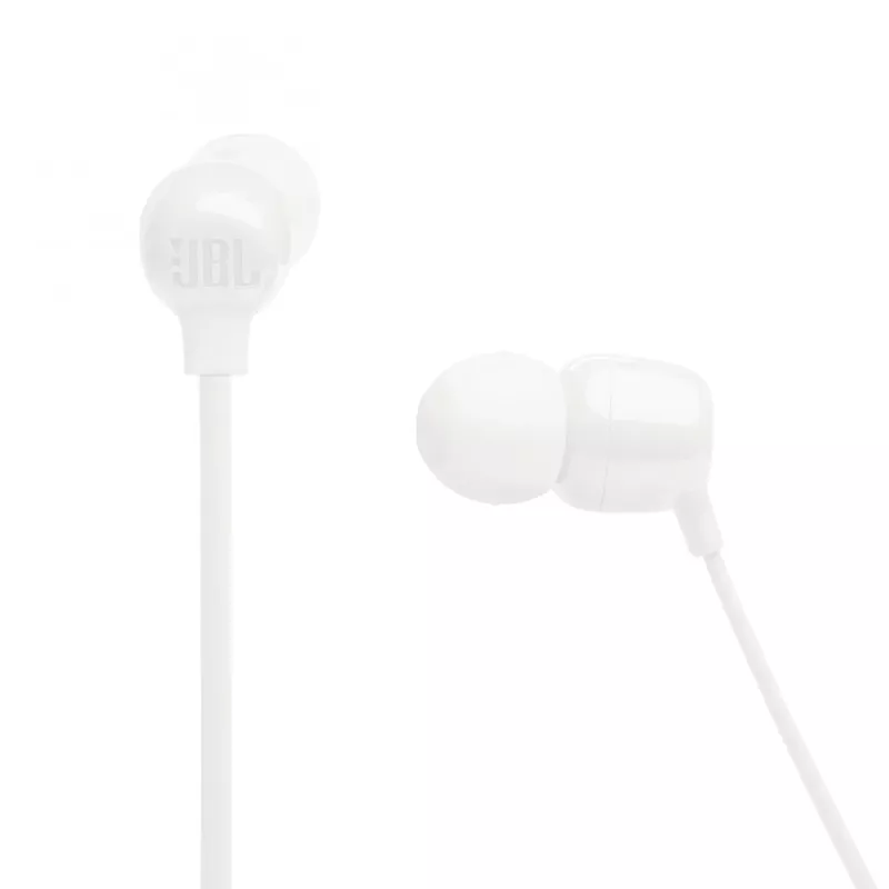 JBL Tune 135BT belaidės ausinės į ausis, skirtos muzikai ir skambučiams, Bluetooth, balta