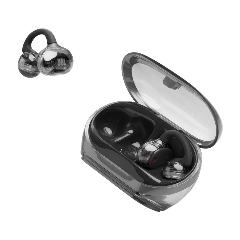 Ausinės JBL Soundgear Clips, belaidės TWS, atviro tipo, kabinamos, juodos