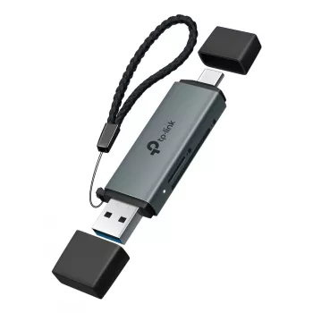 Kortelių skaitytuvas TP-LINK UA430D USB 3.1 – SD/MicroSD palaikymas, 200 MB/s, juodas, 75×22,9×9,3 mm