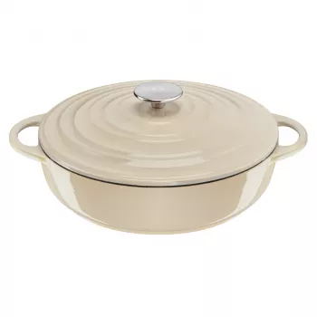 Tefal ketaus serviravimo puodas LOV E25972, apvalus, 3,8 l, 28 cm, smėlio spalvos