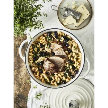 Tefal ketaus serviravimo puodas LOV E25972, apvalus, 3,8 l, 28 cm, smėlio spalvos