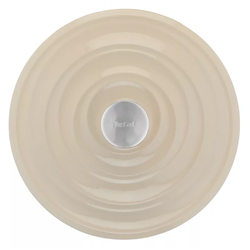 Tefal ketaus serviravimo puodas LOV E25972, apvalus, 3,8 l, 28 cm, smėlio spalvos