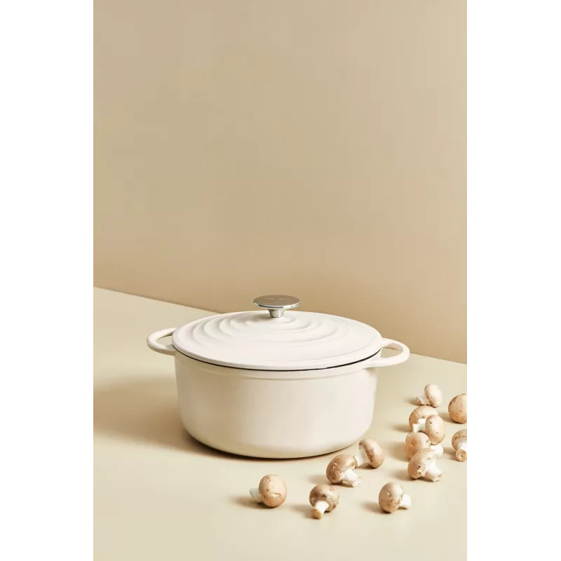 Tefal ketaus serviravimo puodas LOV E25972, apvalus, 3,8 l, 28 cm, smėlio spalvos