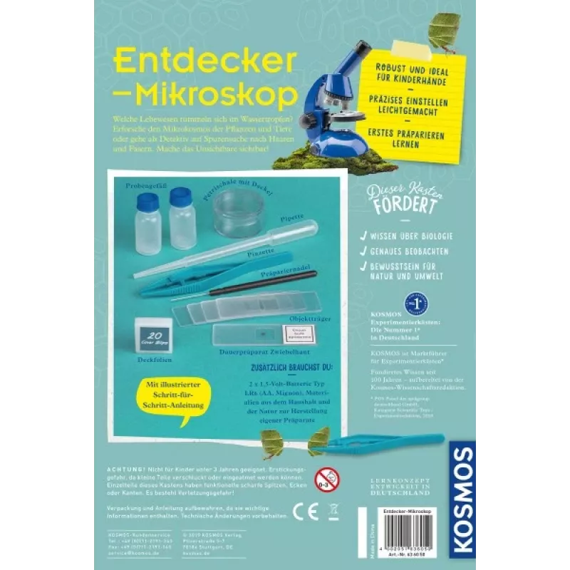 Kosmos 63605 mikroskopas, biologinis, mėlynas, nuo 8 metų