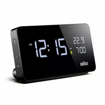 BRAUN BC20BEU skaitmeninis laikrodis sieninis/stalinis, juodas