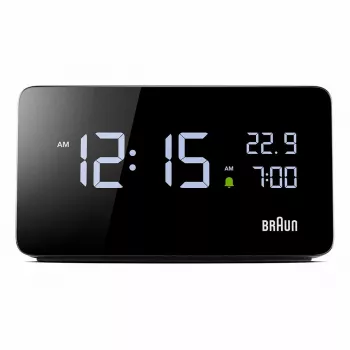 BRAUN BC20BEU skaitmeninis laikrodis sieninis/stalinis, juodas