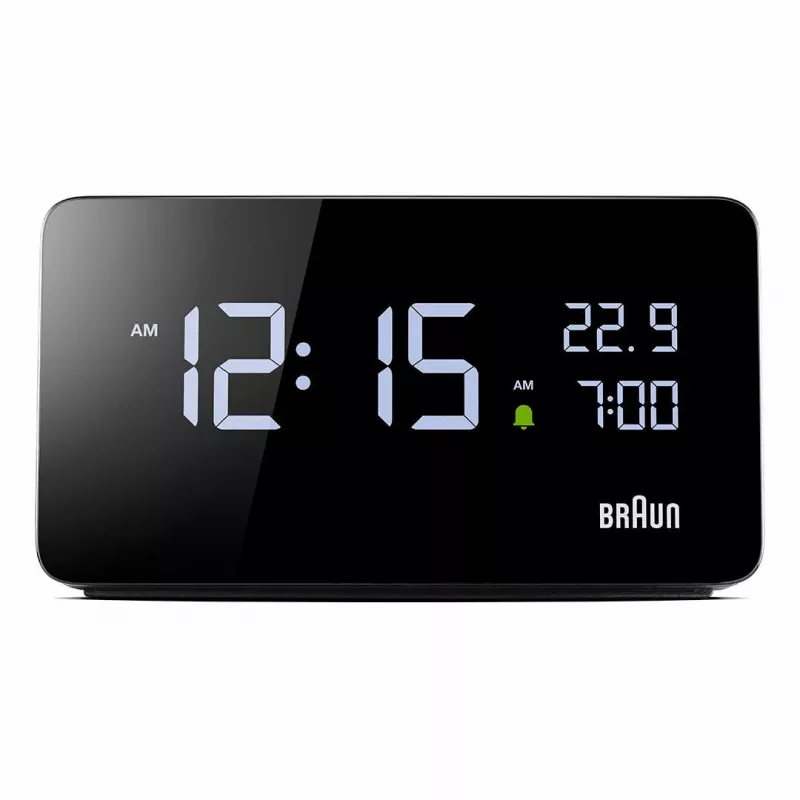 BRAUN BC20BEU skaitmeninis laikrodis sieninis/stalinis, juodas