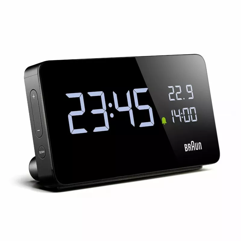 BRAUN BC20BEU skaitmeninis laikrodis sieninis/stalinis, juodas