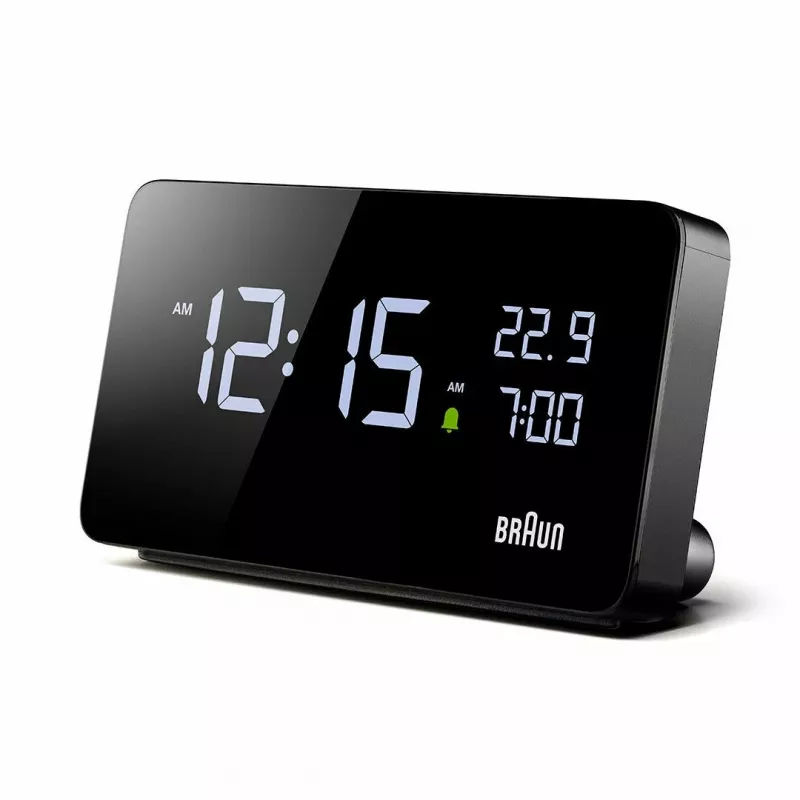 BRAUN BC20BEU skaitmeninis laikrodis sieninis/stalinis, juodas